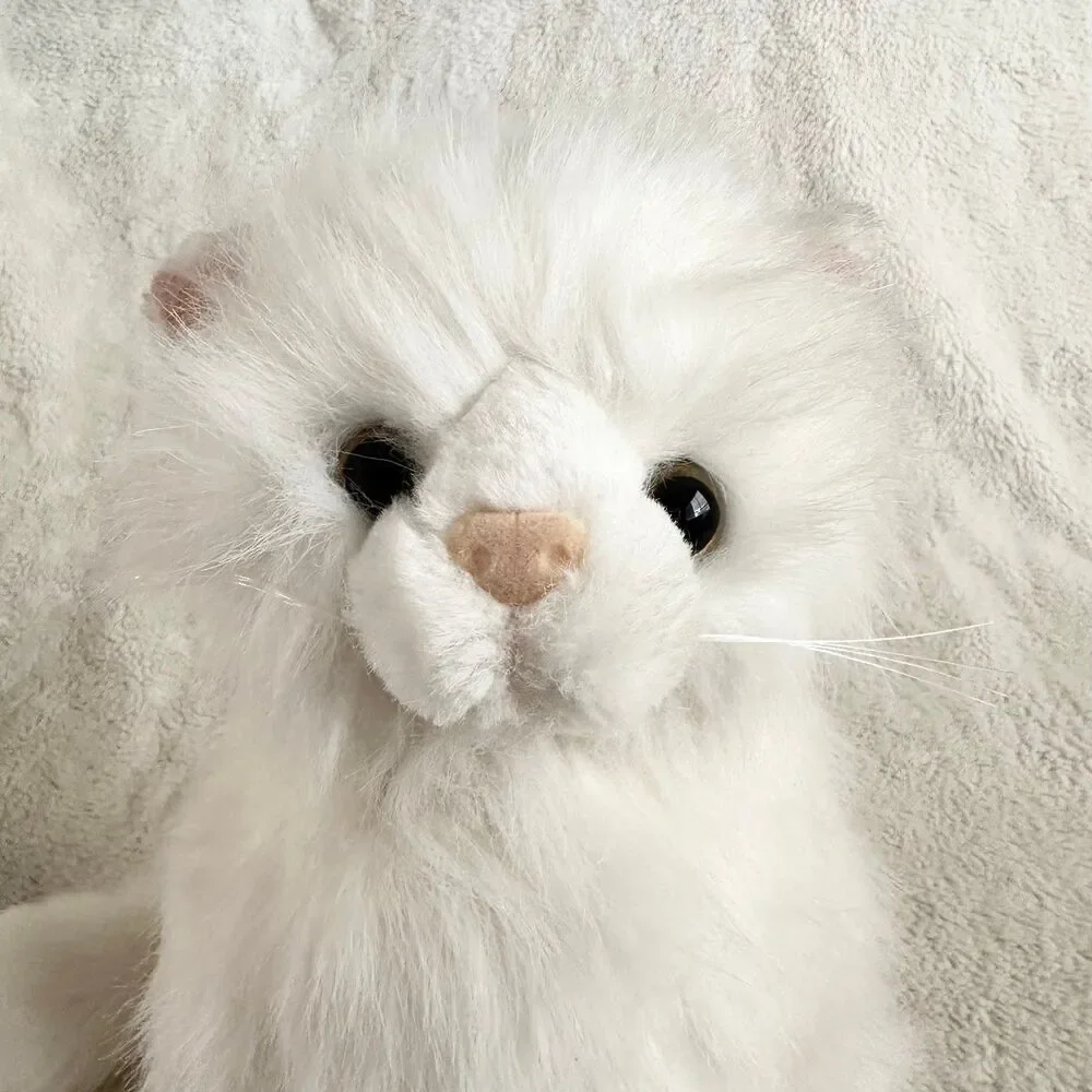 Walmart White Persian Cat Kitten 10” Realistic Plush Stuffed Animal Vintage Toy